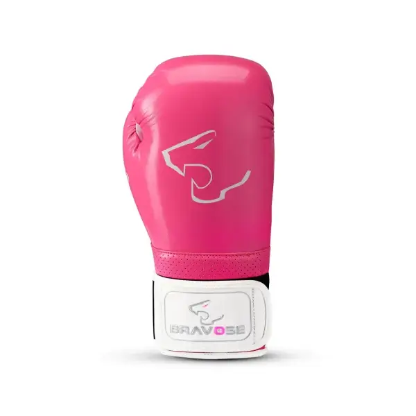 Alpha pink boxing glove. outside view of the right glove